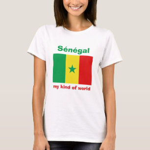 Camiseta Senegal Bandeira + Mapa + Texto