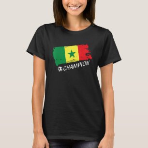 Camiseta Senegal Campeão Fã de Futebol do Senegal Equipe Na