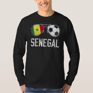 Camiseta Senegal Flag & Football Sunglass Fan senegalês