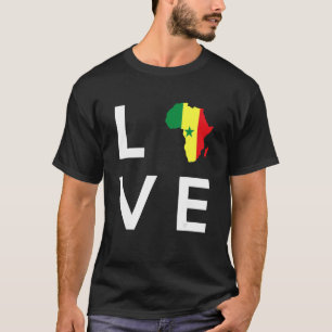Camiseta Senegal Flag Love Africa Continente Silhouette par
