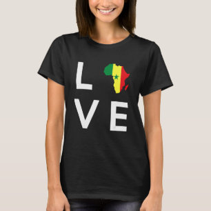 Camiseta Senegal Flag Love Africa Continente Silhouette par