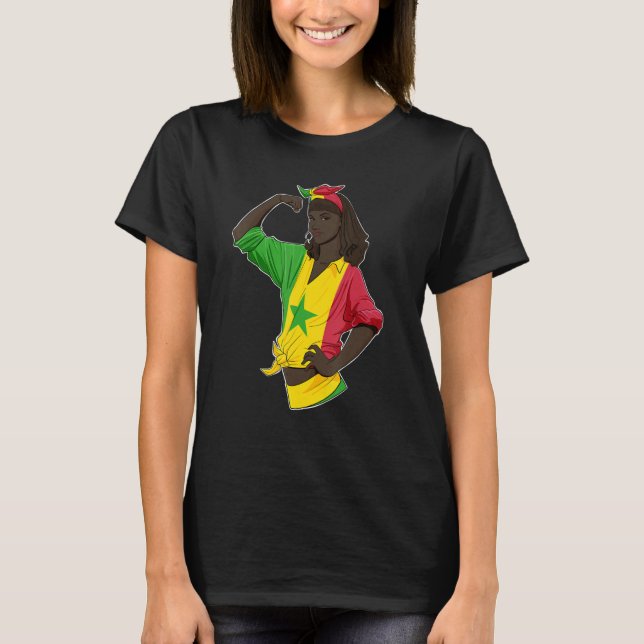 Camiseta Senegal, mulher senegalesa, figura senegalesa (Frente)