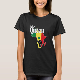 Camiseta Senegal: Rainha Com Bandeira Senegal Em África Map