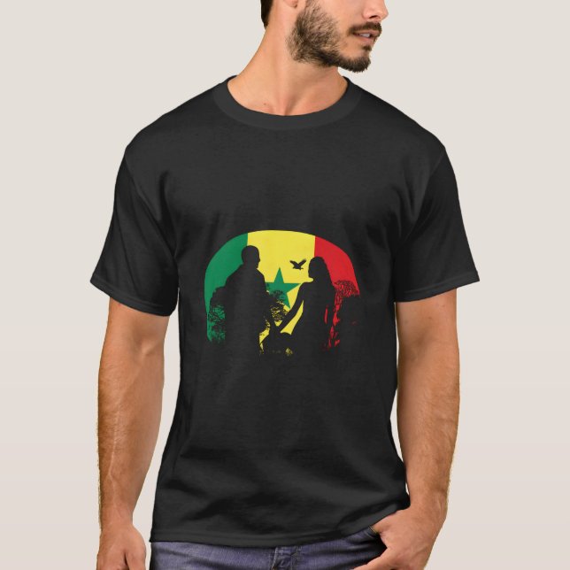 Camiseta Senegal Senegalese West Africa Proud Love Flag (Frente)