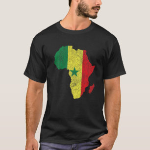 Camiseta Senegal Sinalizador África Continente Presente de