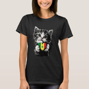 Camiseta Senegal Sinalizador Senegal Orgulho Senegal Cat He