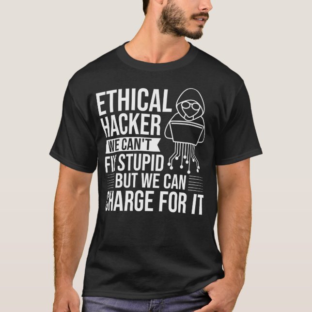 Camiseta Senha de Hacker Certificado Ético para Hackers (Frente)