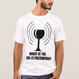 Camiseta Senha do Vinho-Fi Vidro Engraçado Ondas Wi-Fi