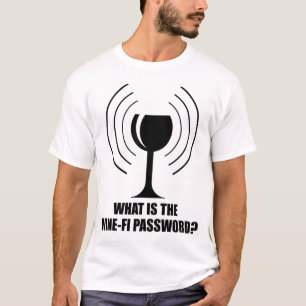 Camiseta Senha do Vinho-Fi Vidro Engraçado Ondas Wi-Fi
