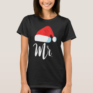 Camiseta Senhor e Senhora Cláusula Casais Natal Correspondê