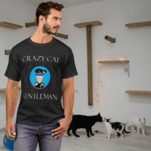Camiseta senhor louco por gatos