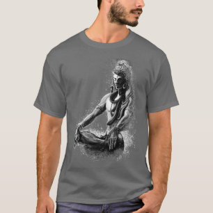 Camiseta Senhor Majestoso Shiva na meditação eterna Preto e