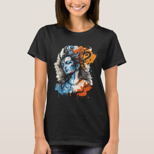 Camiseta Senhor Shiva Deus Hindu Efeito de Tinta Salpico