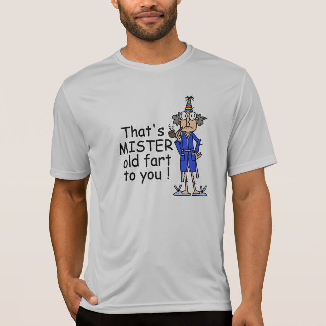 Camiseta Senhor Velho Fart Aniversário Humor (Frente)