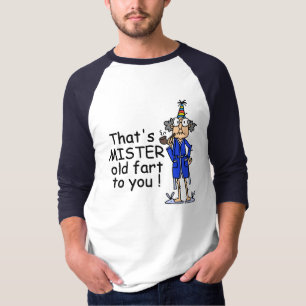 Camiseta Senhor Velho Fart Aniversário Humor