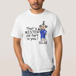 Camiseta Senhor Velho Fart Aniversário Humor
