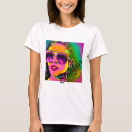 Camiseta Senhora Bonito Colorida da Arte Digital