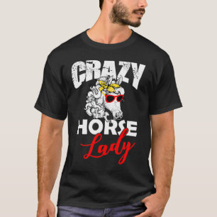 Camiseta Senhora cavalo louco equitação Equestre para