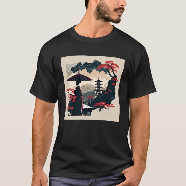 Camiseta Senhora com a árvore vermelha do umbrella bonsai p (Frente)