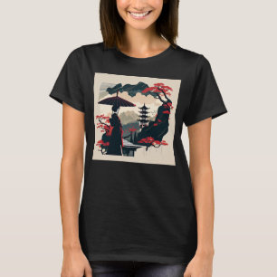 Camiseta Senhora com a árvore vermelha do umbrella bonsai p