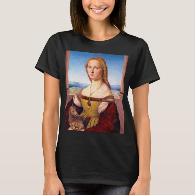 Camiseta Senhora com a pintura do retrato de Raphael Santi (Frente)