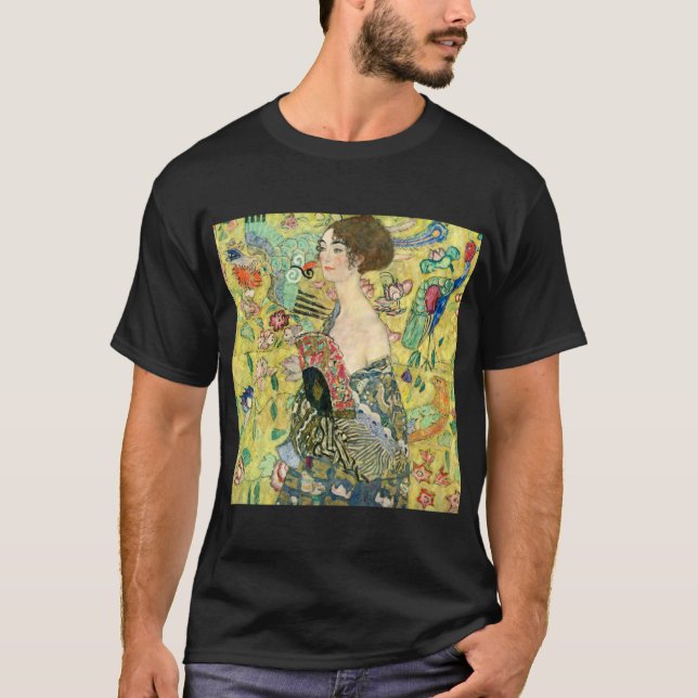 Camiseta Senhora com fã - Gustavo Klimt (Frente)