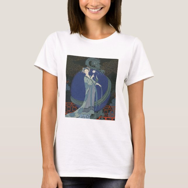 Camiseta Senhora com um Dragão (litoral colorido) (Frente)