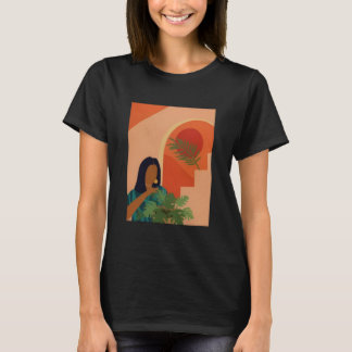Camiseta senhora das plantas simples e estética, mãe