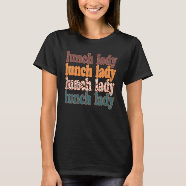 Camiseta Senhora de Almoço de Ensino Leopardo Retro (Frente)