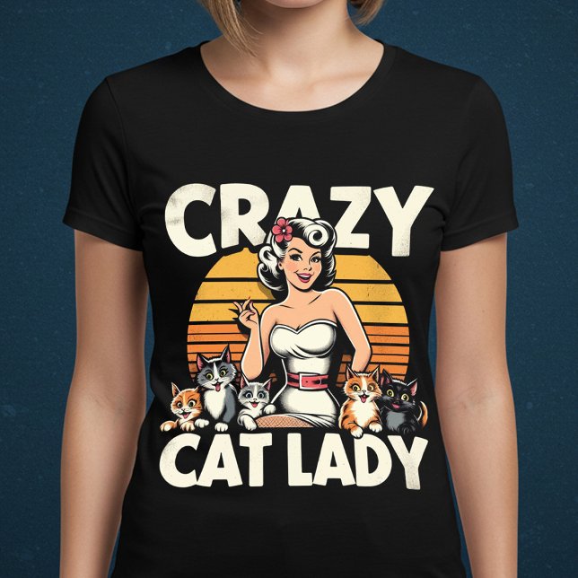 Camiseta Senhora de Gato Louca (Criador carregado)