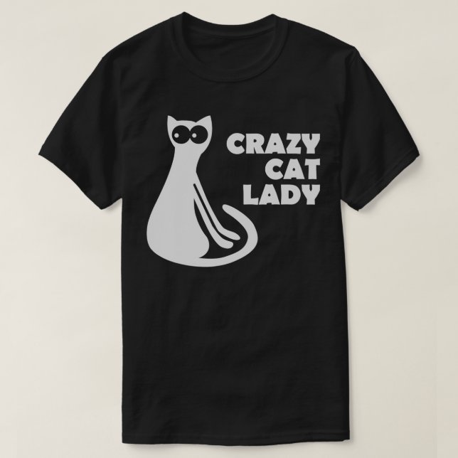 Camiseta Senhora de Gato Louca (Frente do Design)
