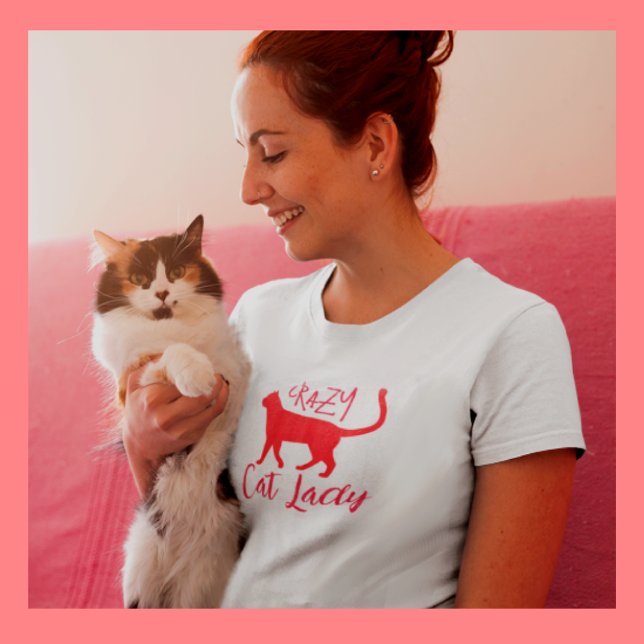 Camiseta Senhora de Gato Louca Popular Personalizada (Criador carregado)