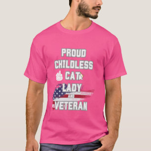 Camiseta Senhora de Gato Sem Fios Orgulhosa e Veterana
