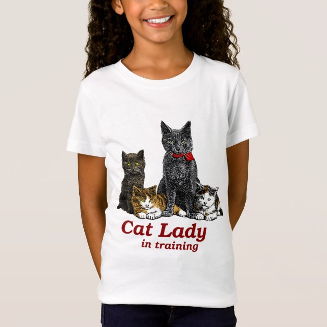 Camiseta Senhora do gato no treinamento (Frente)