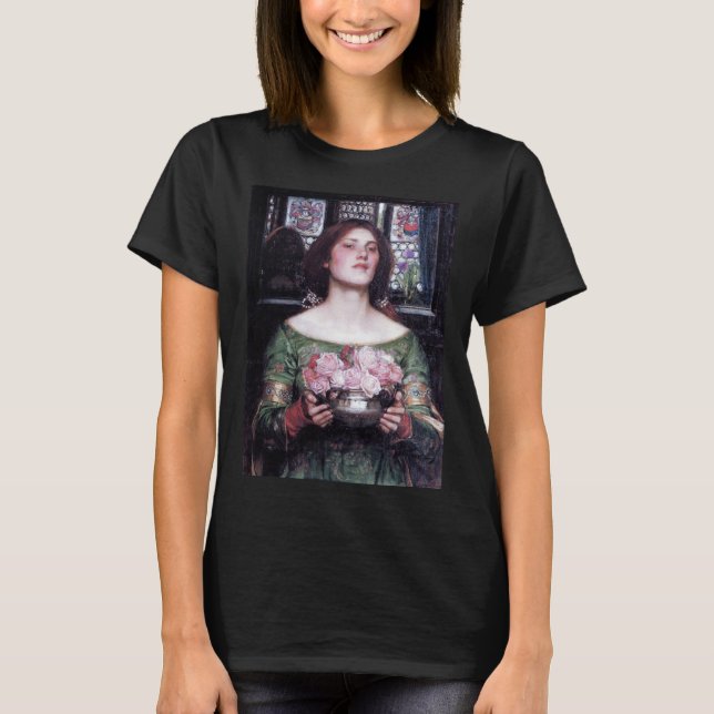Camiseta Senhora e Rosas, John William Waterhouse (Frente)
