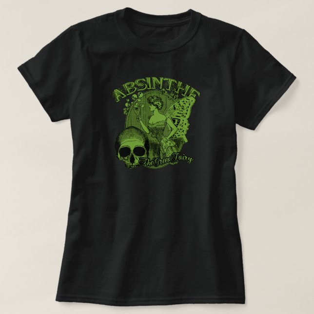 Camiseta Senhora feericamente verde do absinto (Frente do Design)