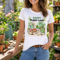 Senhora Feliz de Plantas jardinando