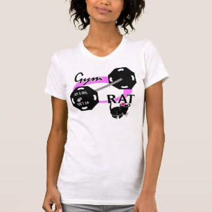 Camiseta Senhora Gym Rato Halterofilismo T-shirt