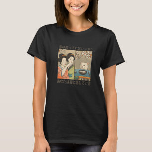 Camiseta Senhora Japonesa Irritada Gritando Com o Gato Meme