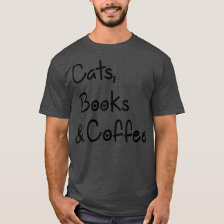 Camiseta Senhora Leitora Bonita Com Gatos, Livros E CaféBoo