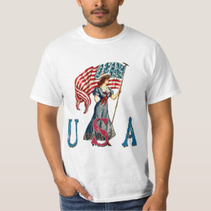 Camiseta Senhora Liberdade Ilustração do vintage no