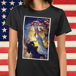 Camiseta Senhora Liberdade Patriótica Vintage Águia da Band
