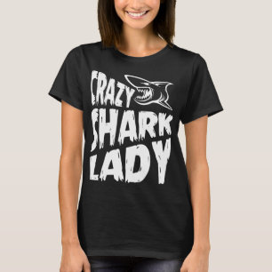 Camiseta Senhora louca assustador T-shirt do tubarão