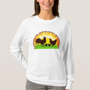 Camiseta Senhora louca autêntica provada da galinha