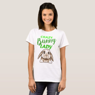 Camiseta Senhora louca Coelho do coelho/t-shirt do coelho