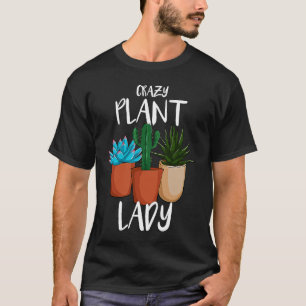 Camiseta Senhora Louca das Plantas Suculentas Cactus Plant