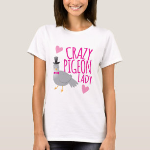 Camiseta senhora louca do pombo