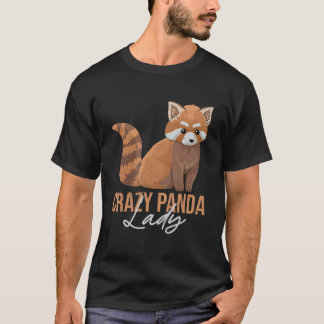 Camiseta Senhora Panda Louca Por Uma Senhora Panda Vermelho