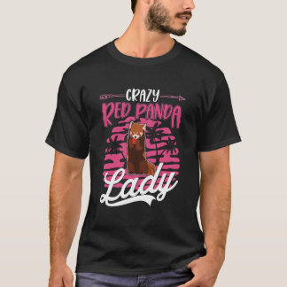 Camiseta Senhora Panda Vermelho Louca Panda Vermelho