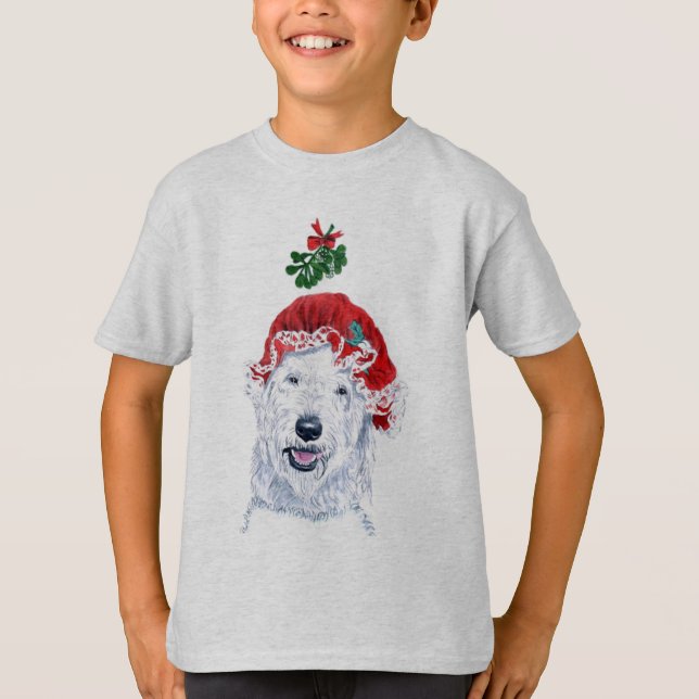 Camiseta Senhora Papai noel Labradoodle Miúdo T-shirt (Frente)